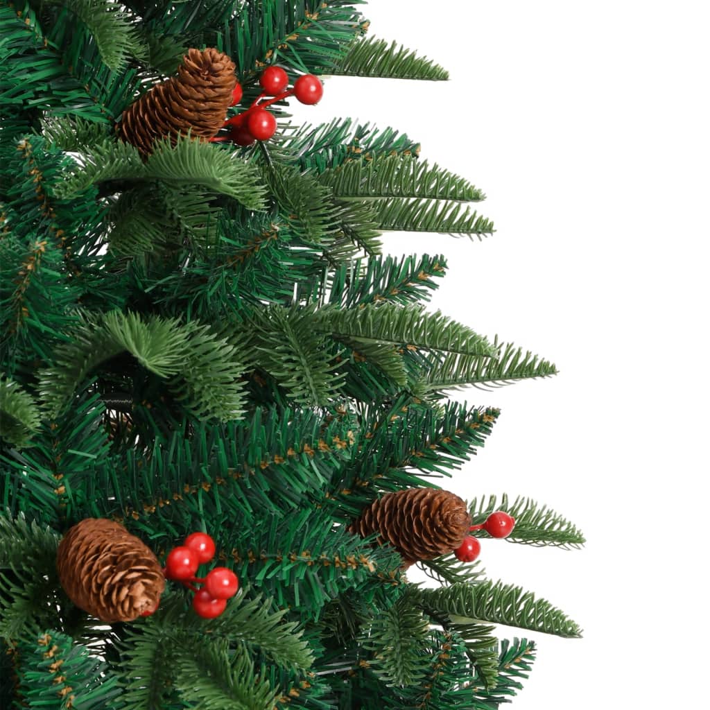 Artificial Hinged Christmas Tree with Cones and Berries 59.1"