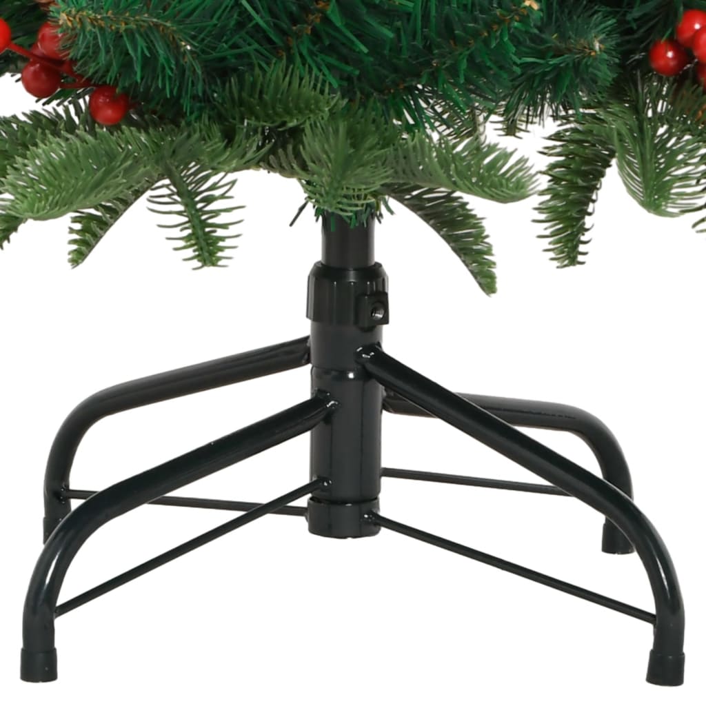 Artificial Hinged Christmas Tree with Cones and Berries 59.1"