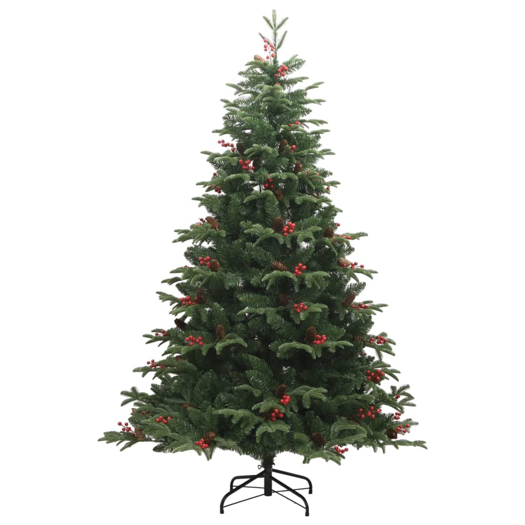Artificial Hinged Christmas Tree with Cones and Berries 82.7"