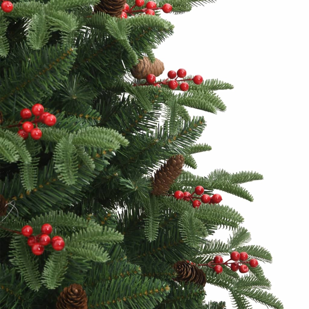 Artificial Hinged Christmas Tree with Cones and Berries 82.7"
