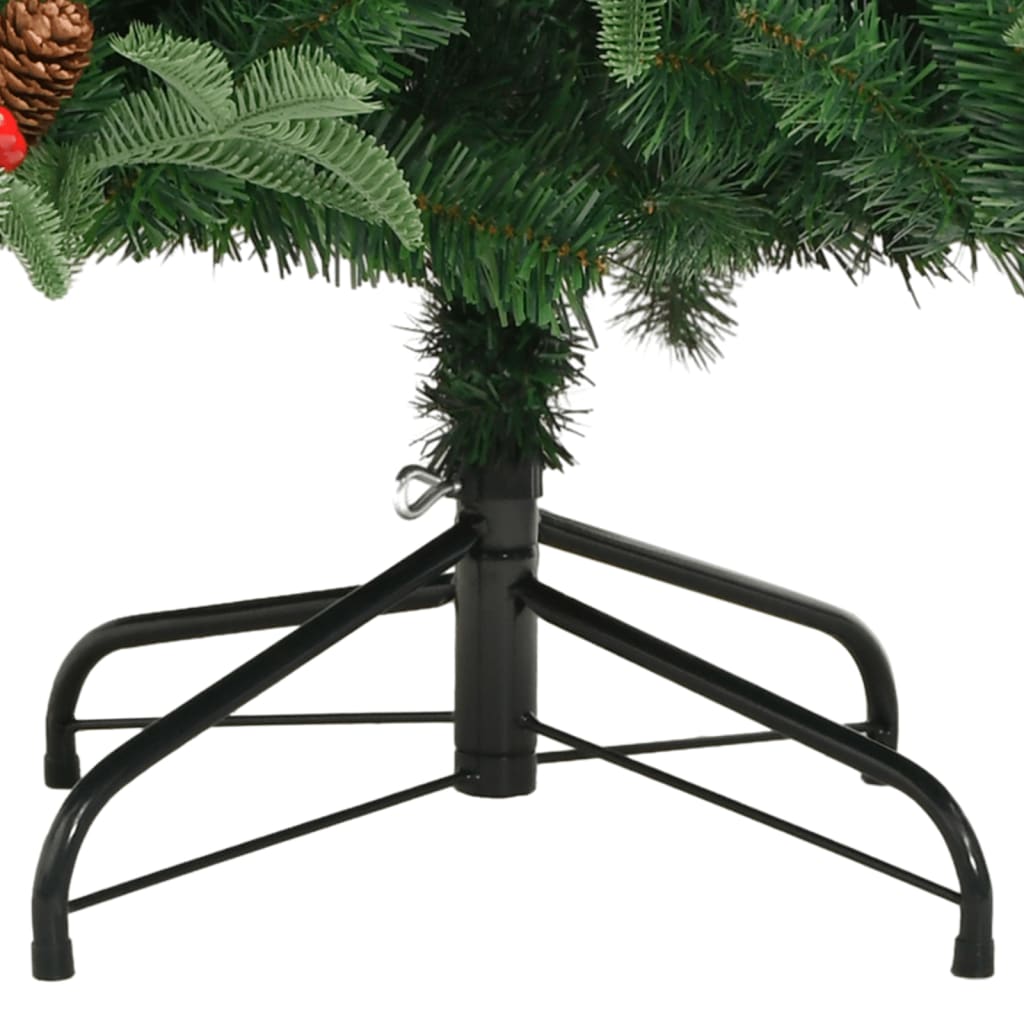 Artificial Hinged Christmas Tree with Cones and Berries 82.7"