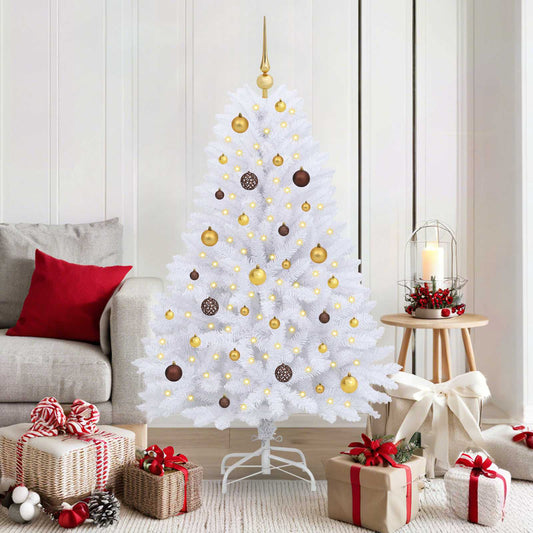 Artificial Hinged Christmas Tree White 31.50 x 31.50 x 59.06 in