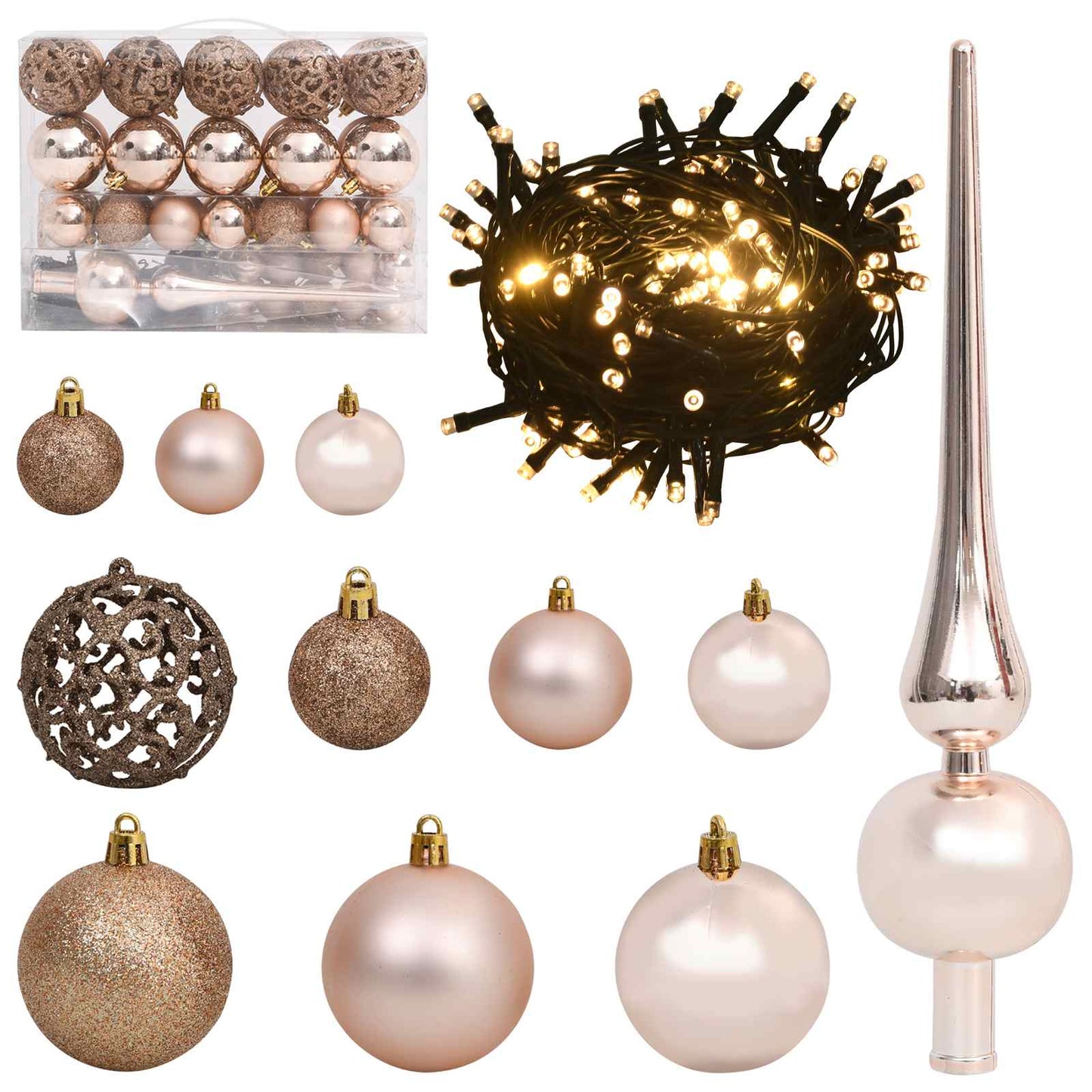 Artificial Hinged Christmas Tree White 31.50 x 31.50 x 59.06 in