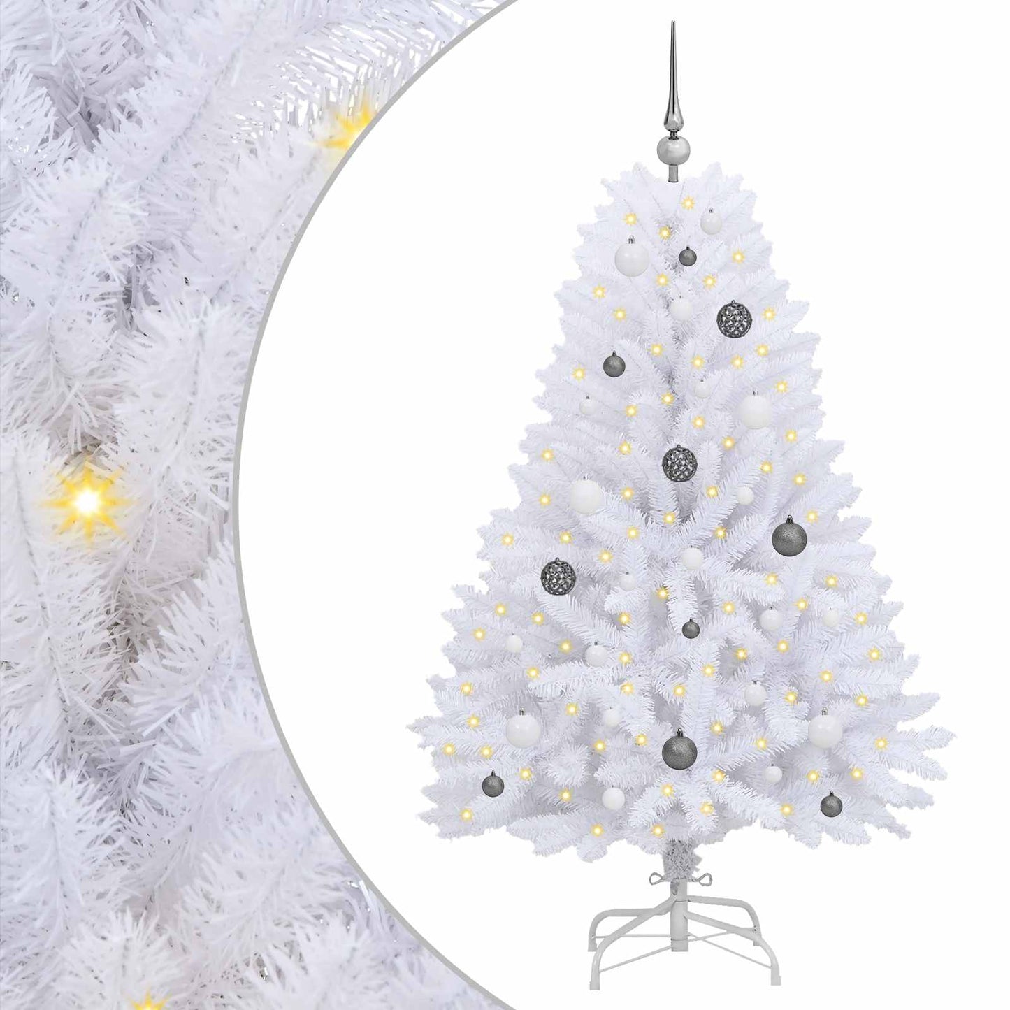 Artificial Hinged Christmas Tree White 31.50 x 31.50 x 59.06 in