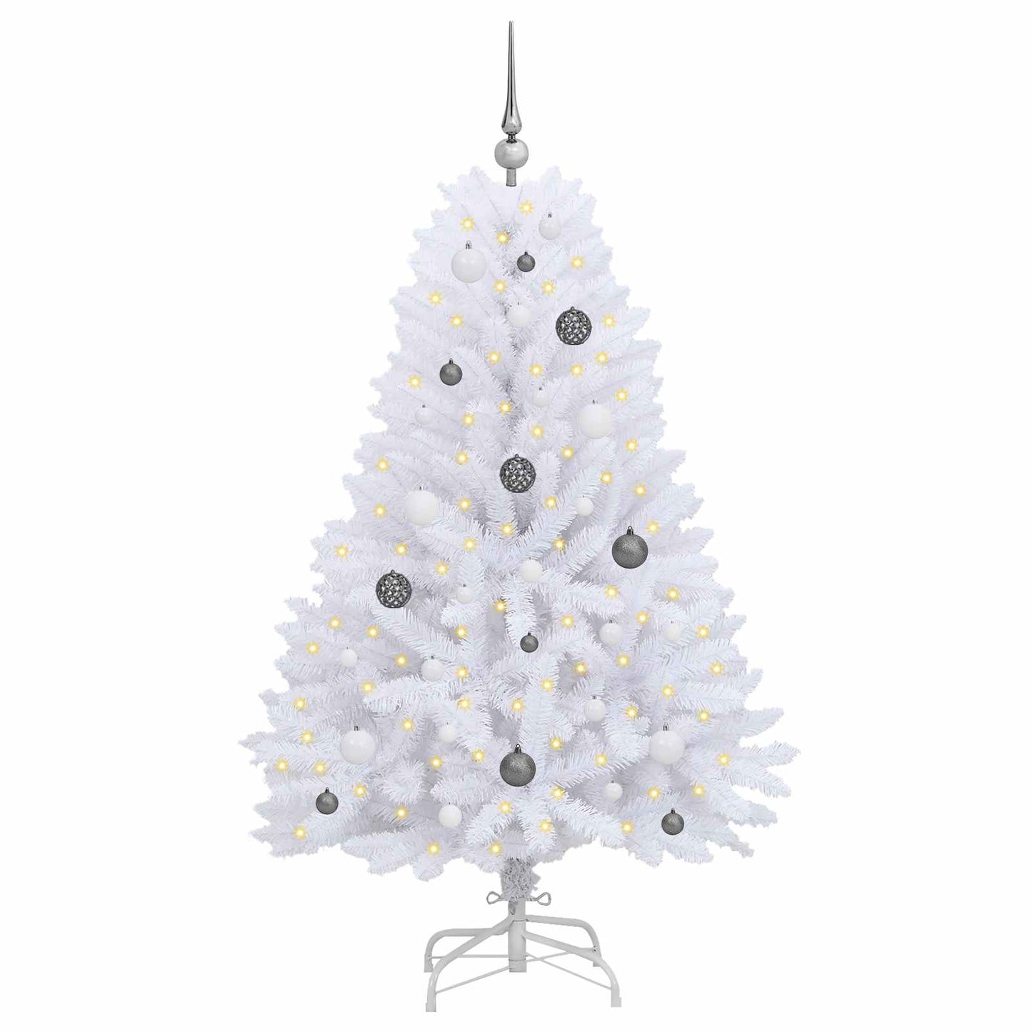 Artificial Hinged Christmas Tree White 31.50 x 31.50 x 59.06 in