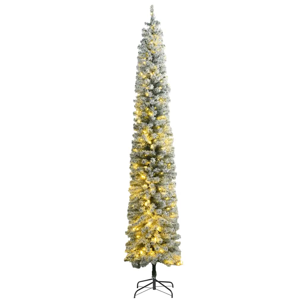 Slim Christmas Tree 300 LEDs & Flocked Snow 106.3