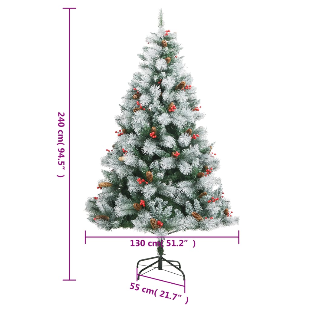 Artificial Hinged Christmas Tree 300 LEDs 94.5
