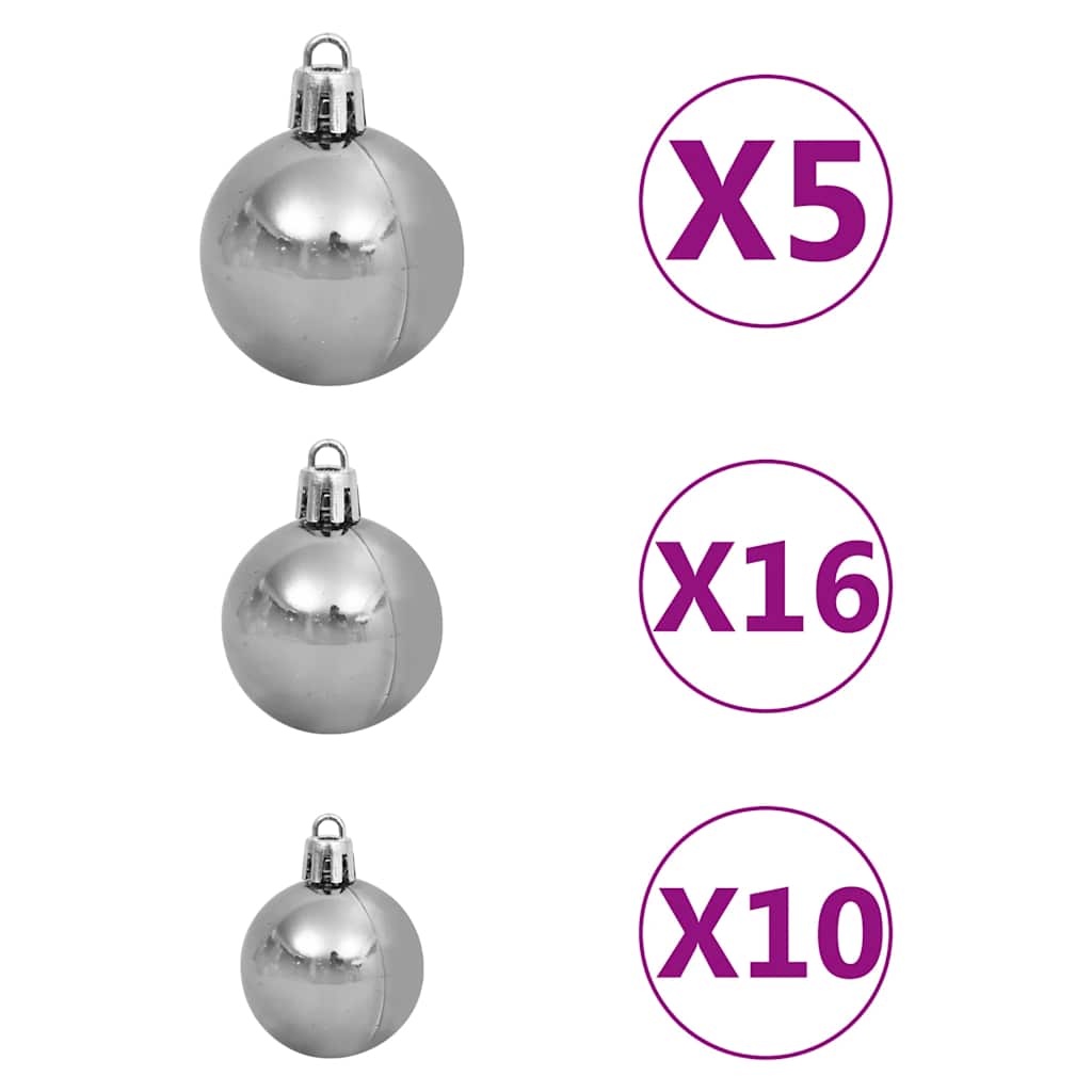 Slim Christmas Tree 300 LEDs & Ball Set & Flocked Snow 118.1