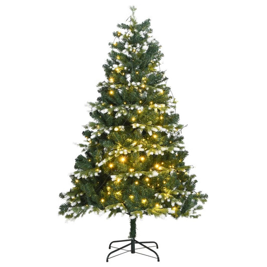 Artificial Hinged Christmas Tree 300 LEDs & Flocked Snow 70.9
