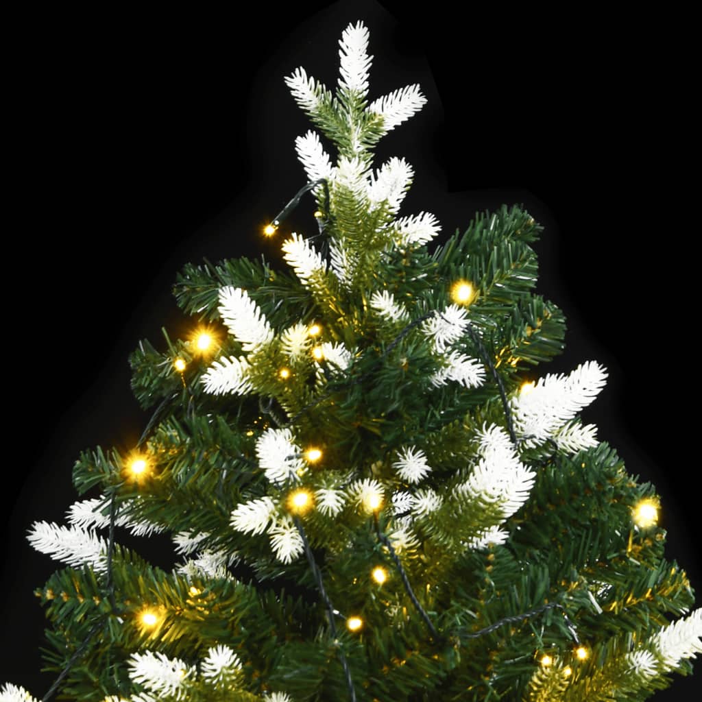 Artificial Hinged Christmas Tree 300 LEDs & Flocked Snow 70.9