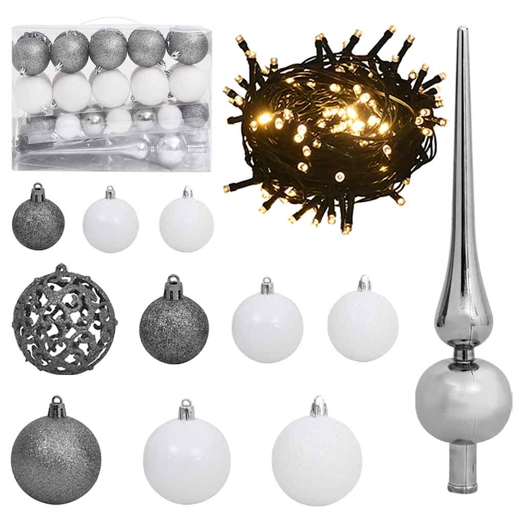 Artificial Hinged Christmas Tree 150 LEDs & Ball Set 59.1