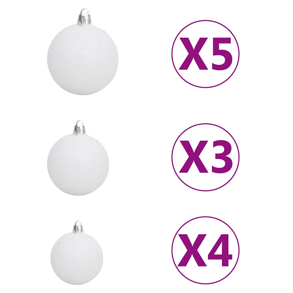 Artificial Hinged Christmas Tree 150 LEDs & Ball Set 59.1
