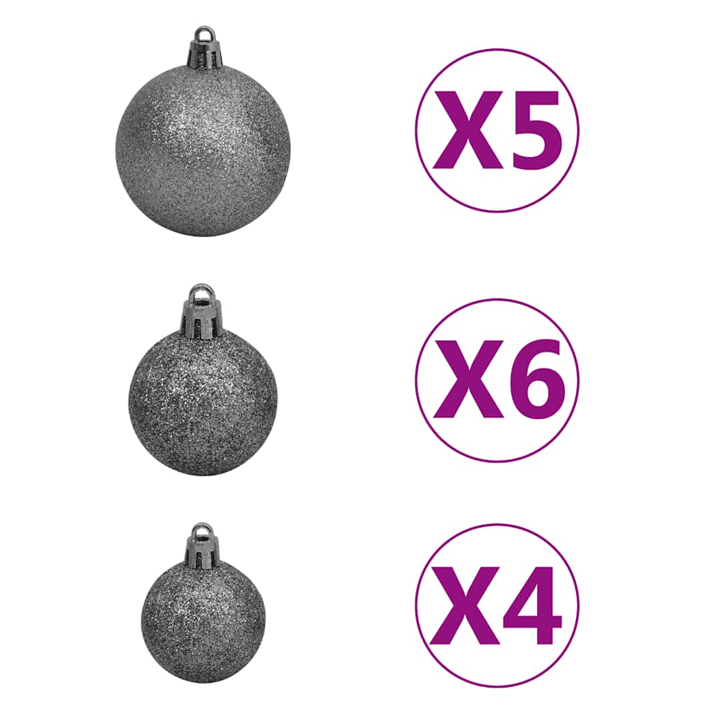 Artificial Hinged Christmas Tree 150 LEDs & Ball Set 59.1