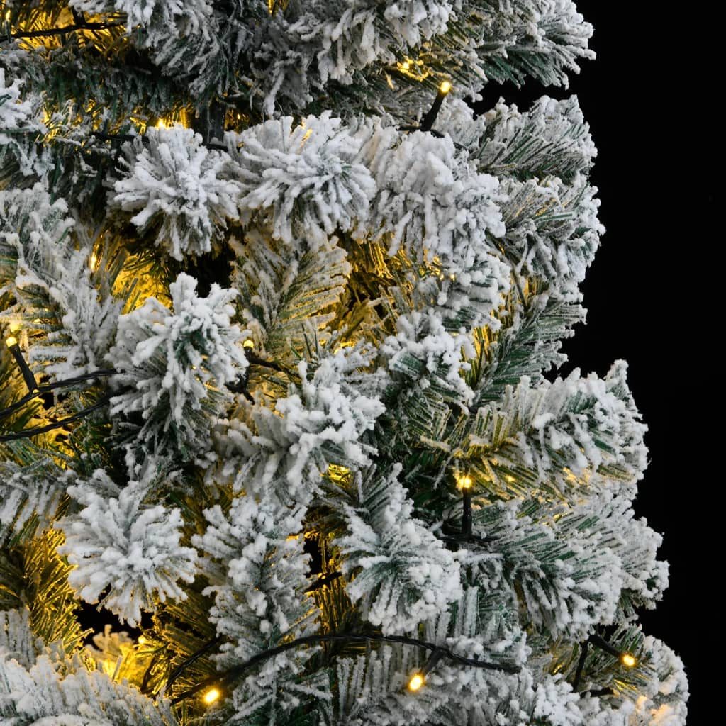 Artificial Hinged Christmas Tree 300 LEDs & Flocked Snow 70.9