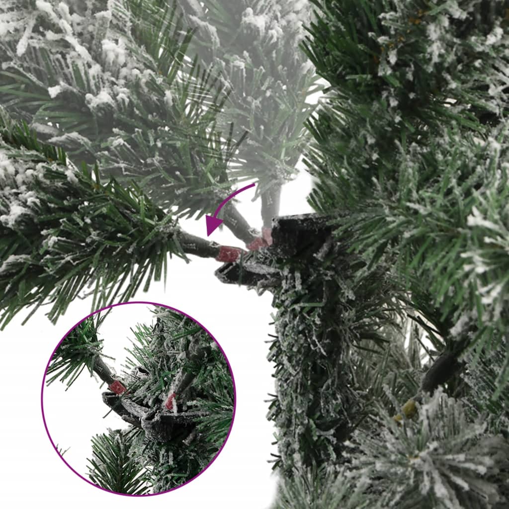 Artificial Hinged Christmas Tree 300 LEDs & Flocked Snow 70.9