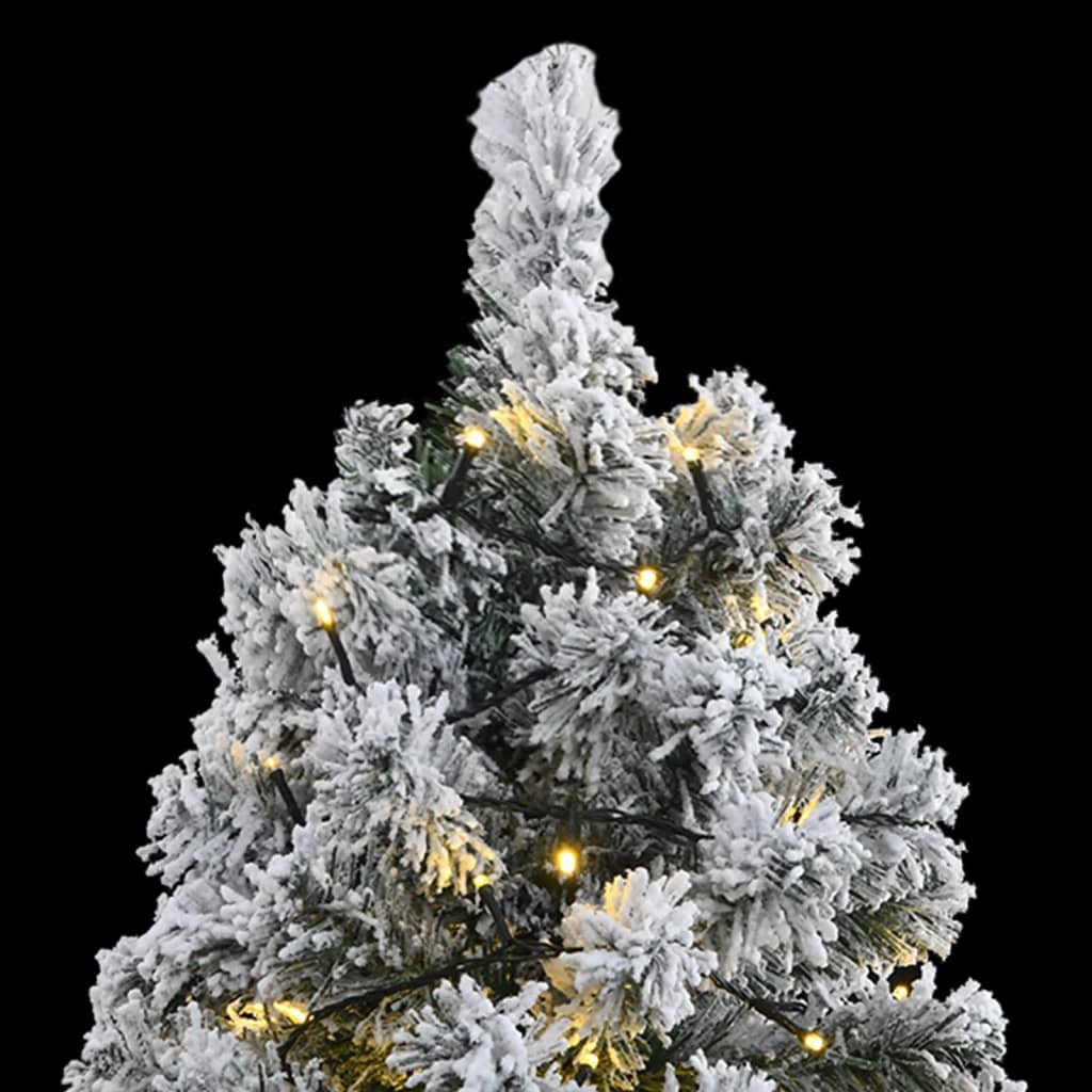 Artificial Hinged Christmas Tree 300 LEDs & Flocked Snow 82.7