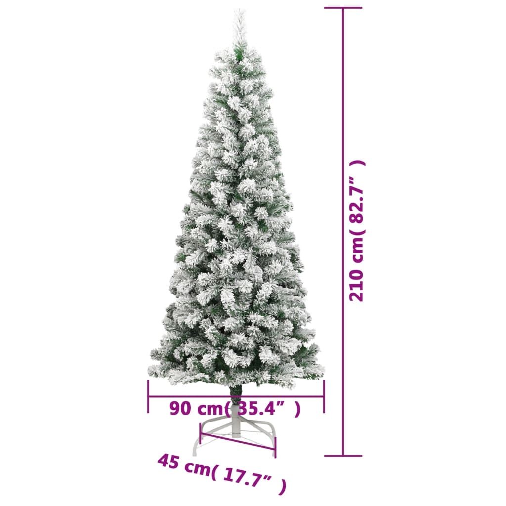 Artificial Hinged Christmas Tree 300 LEDs & Flocked Snow 82.7