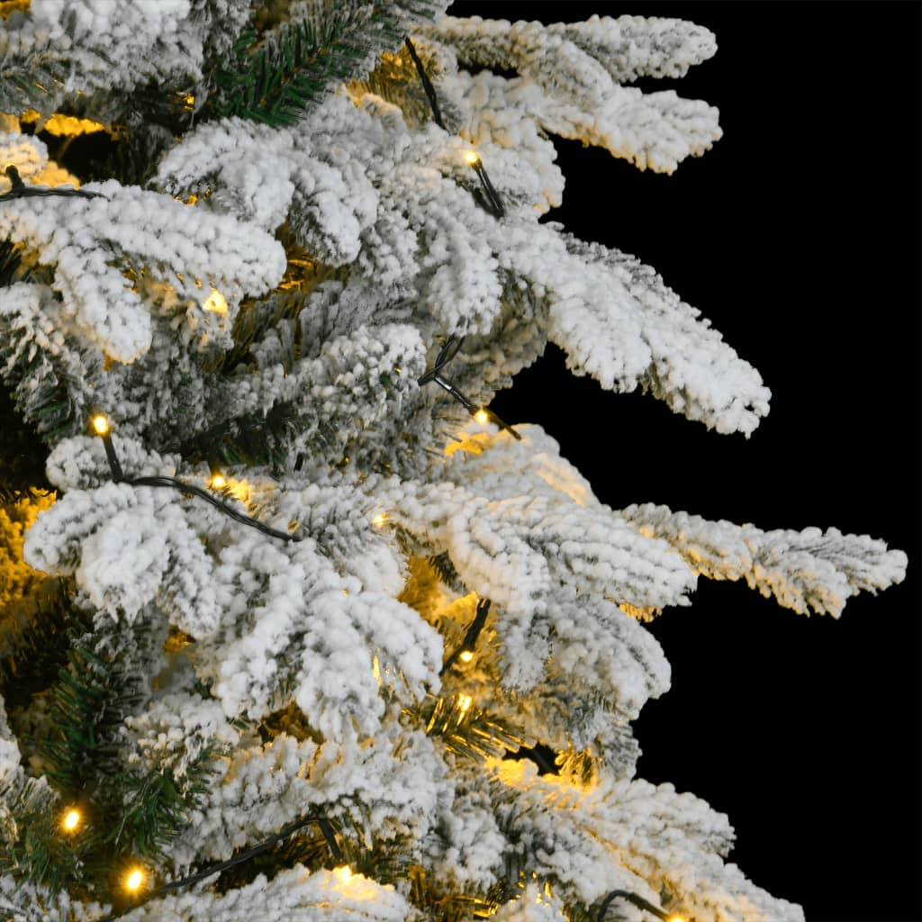 Artificial Hinged Christmas Tree 300 LEDs & Flocked Snow 70.9