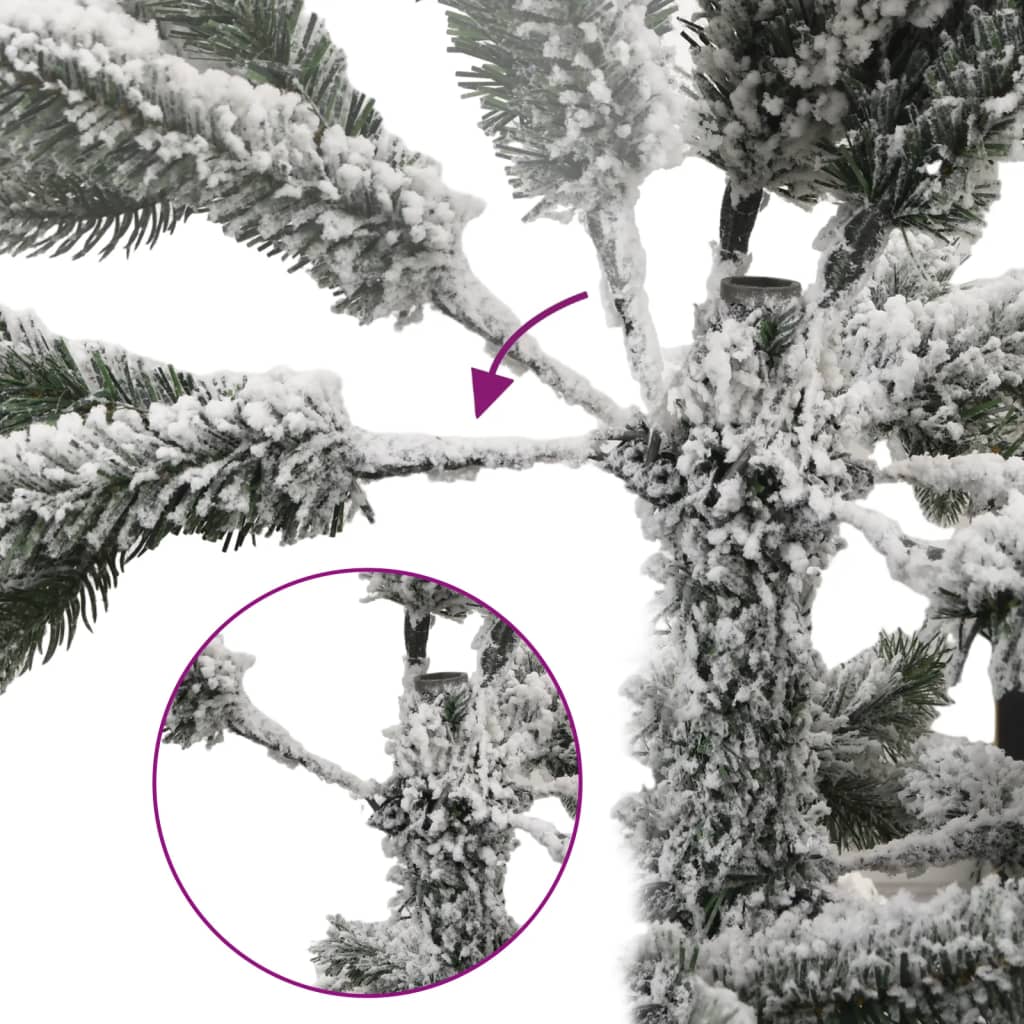Artificial Hinged Christmas Tree 300 LEDs & Flocked Snow 70.9