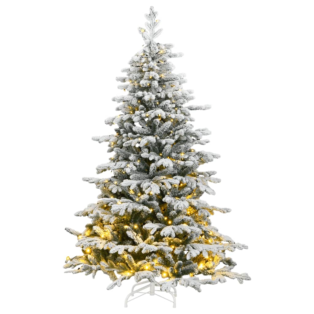 Artificial Hinged Christmas Tree 300 LEDs & Flocked Snow 82.7