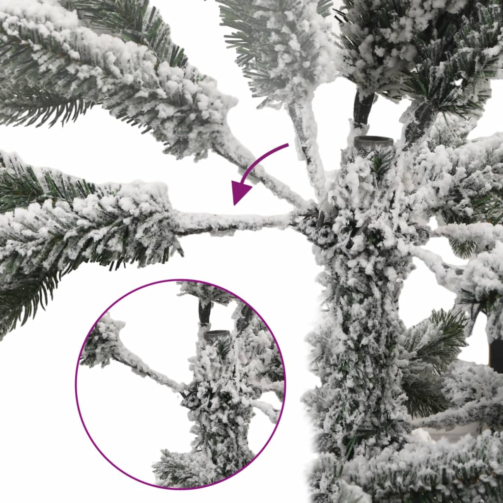 Artificial Hinged Christmas Tree 300 LEDs & Flocked Snow 82.7