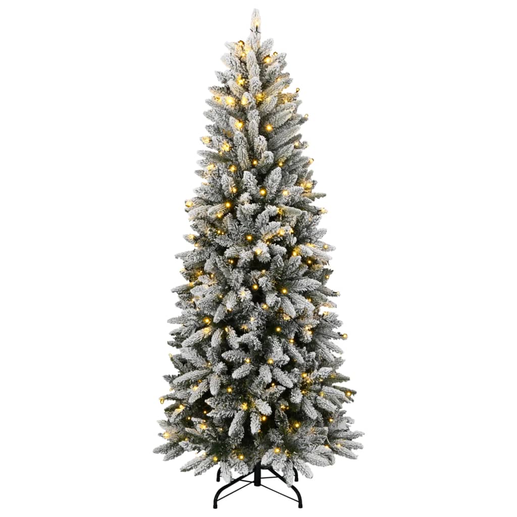 Artificial Christmas Tree 300 LEDs and Flocked Snow 70.9