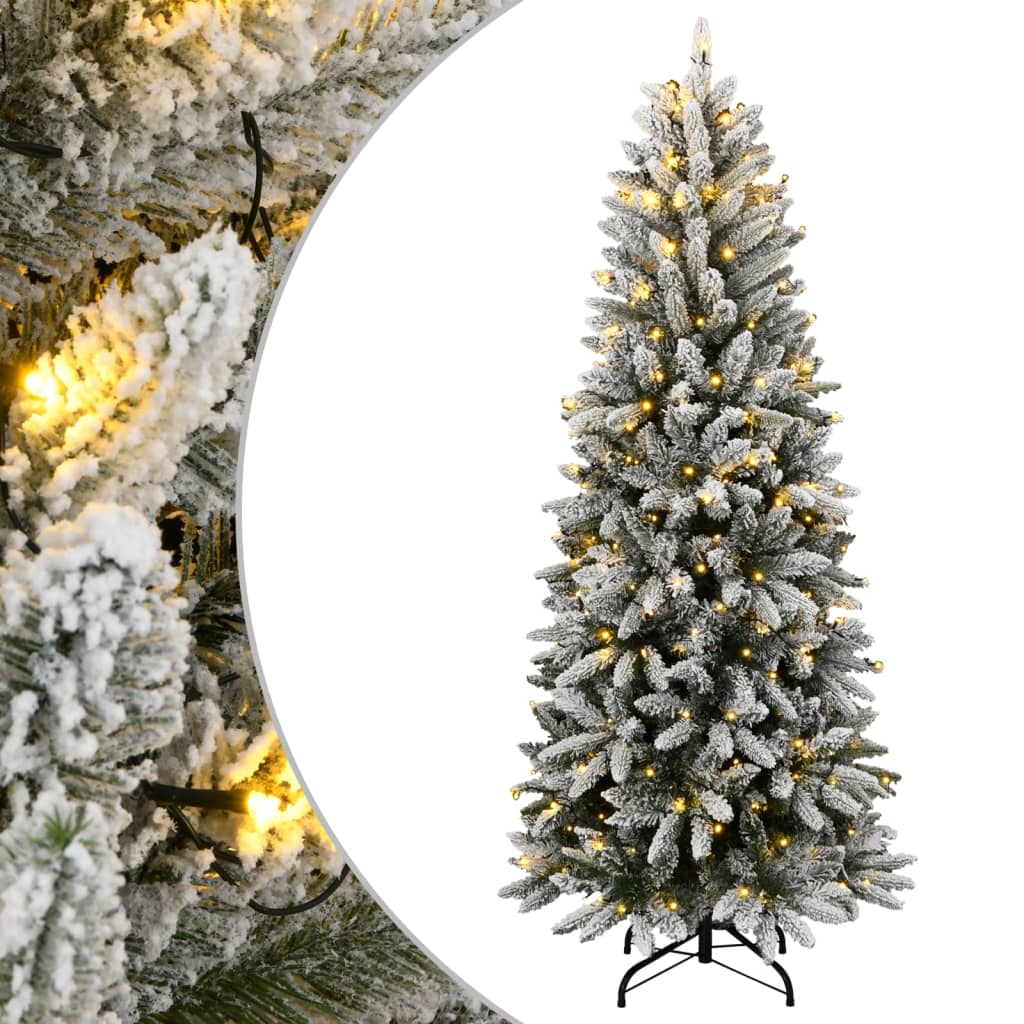 Artificial Christmas Tree 300 LEDs and Flocked Snow 82.7