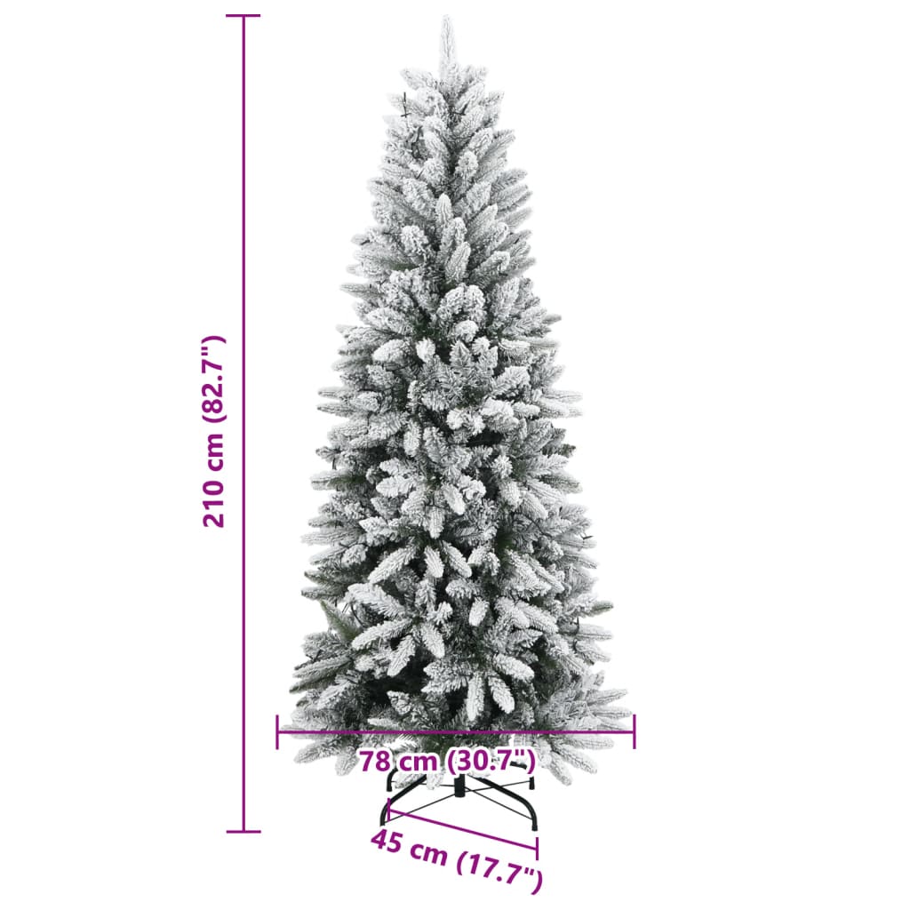 Artificial Christmas Tree 300 LEDs and Flocked Snow 82.7
