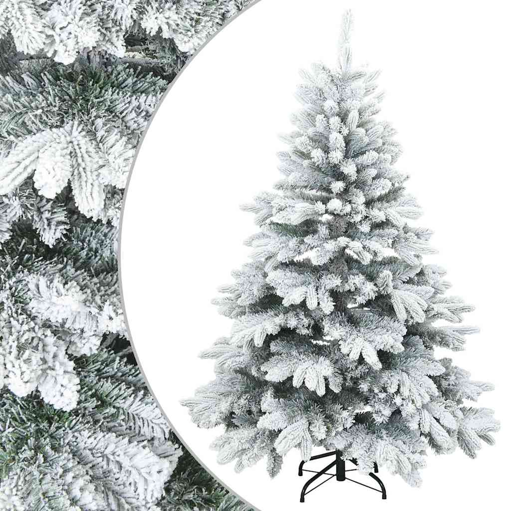 Artificial Hinged Christmas Tree Snow Flocked White 59.06 in