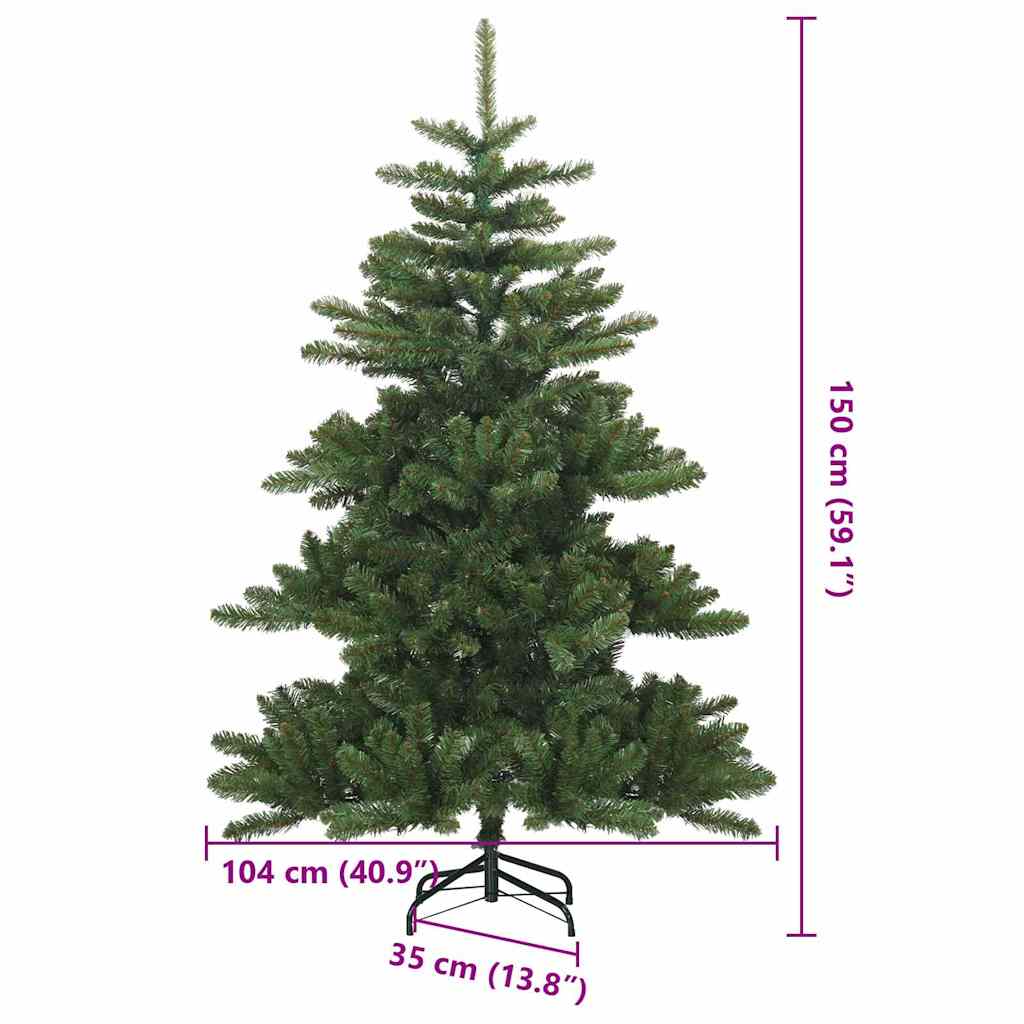 Artificial Hinged Christmas Tree Green 59.06 in PVC, steel