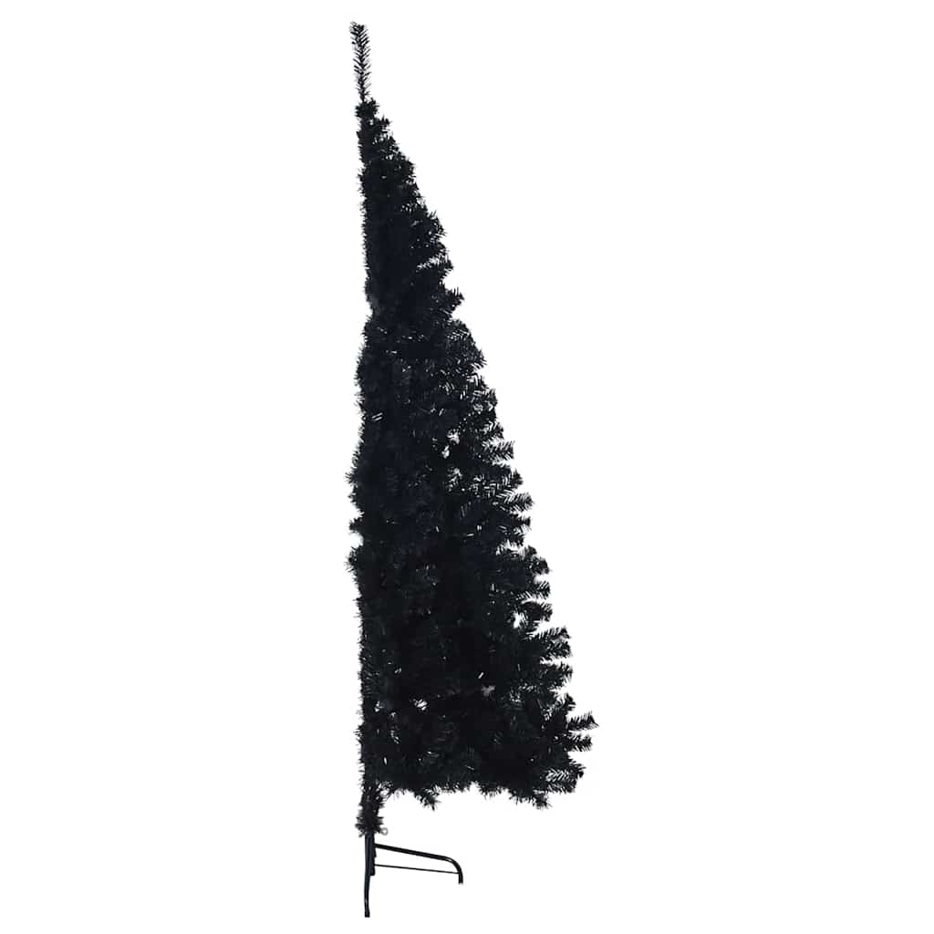 Artificial Pre-lit Christmas Tree with 300 LEDs Black 70.9" PVC
