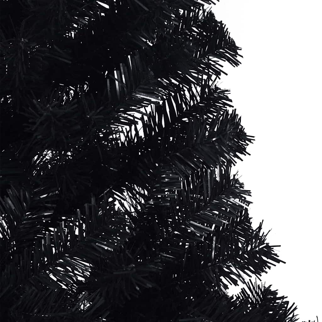 Artificial Pre-lit Christmas Tree with 300 LEDs Black 82.7" PVC