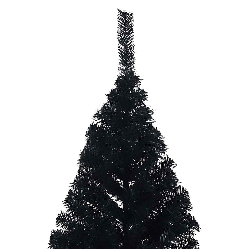 Artificial Pre-lit Christmas Tree Black 94.49 in PVC
