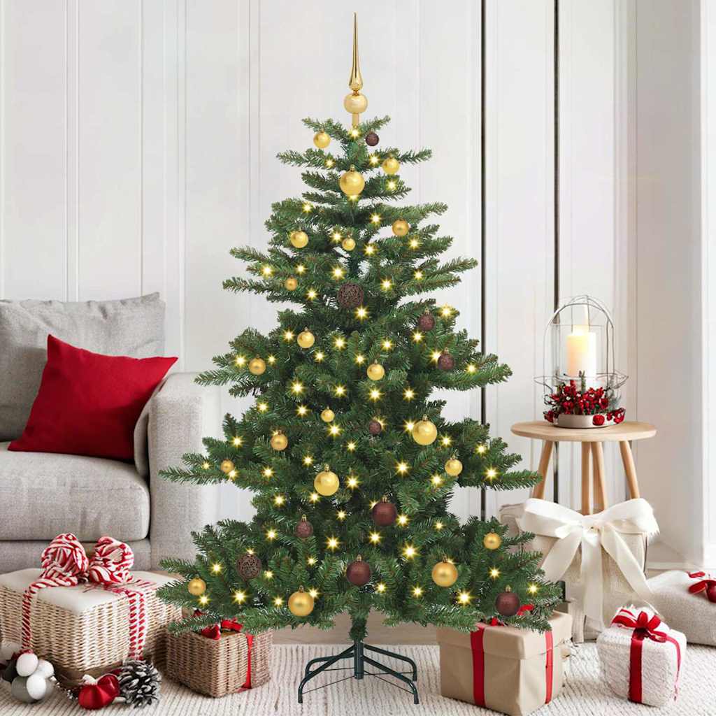 Artificial Hinged Christmas Tree Green 59.06 in PVC and Steel