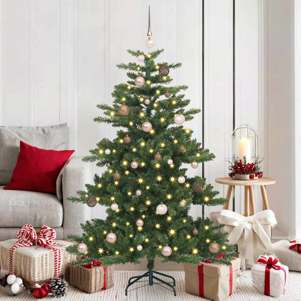Artificial Hinged Christmas Tree Green 59.06 in PVC and Steel