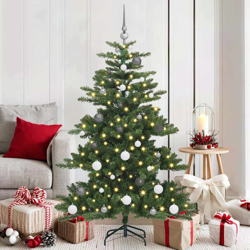 Artificial Hinged Christmas Tree Green 59.06 in PVC and Steel