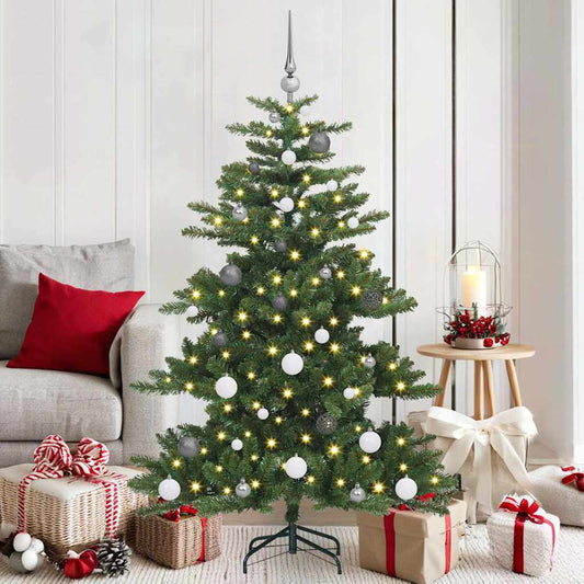Artificial Hinged Christmas Tree Green 59.06 in PVC and Steel