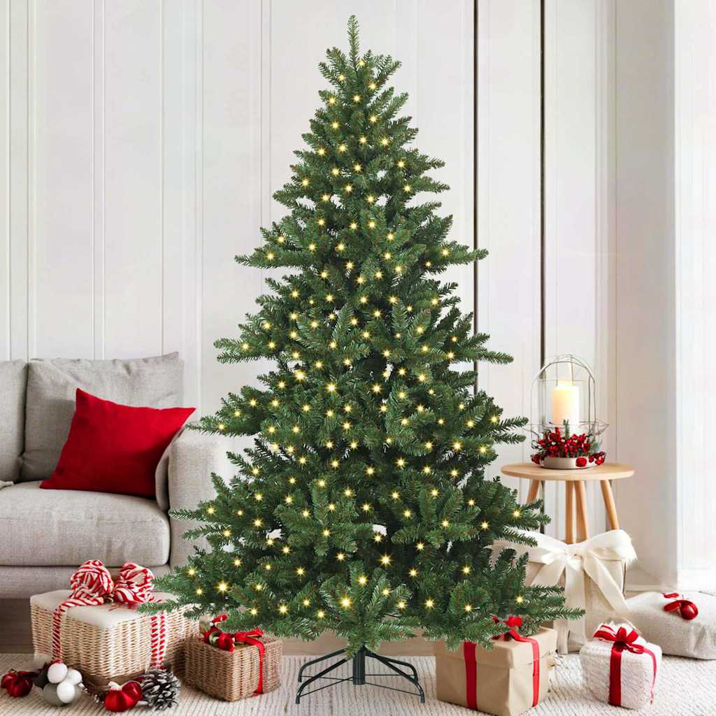Artificial Hinged Christmas Tree Green 70.87 in PVC and Steel
