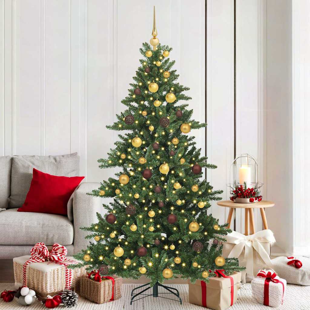 Artificial Hinged Christmas Tree Green 70.87 in PVC and Steel