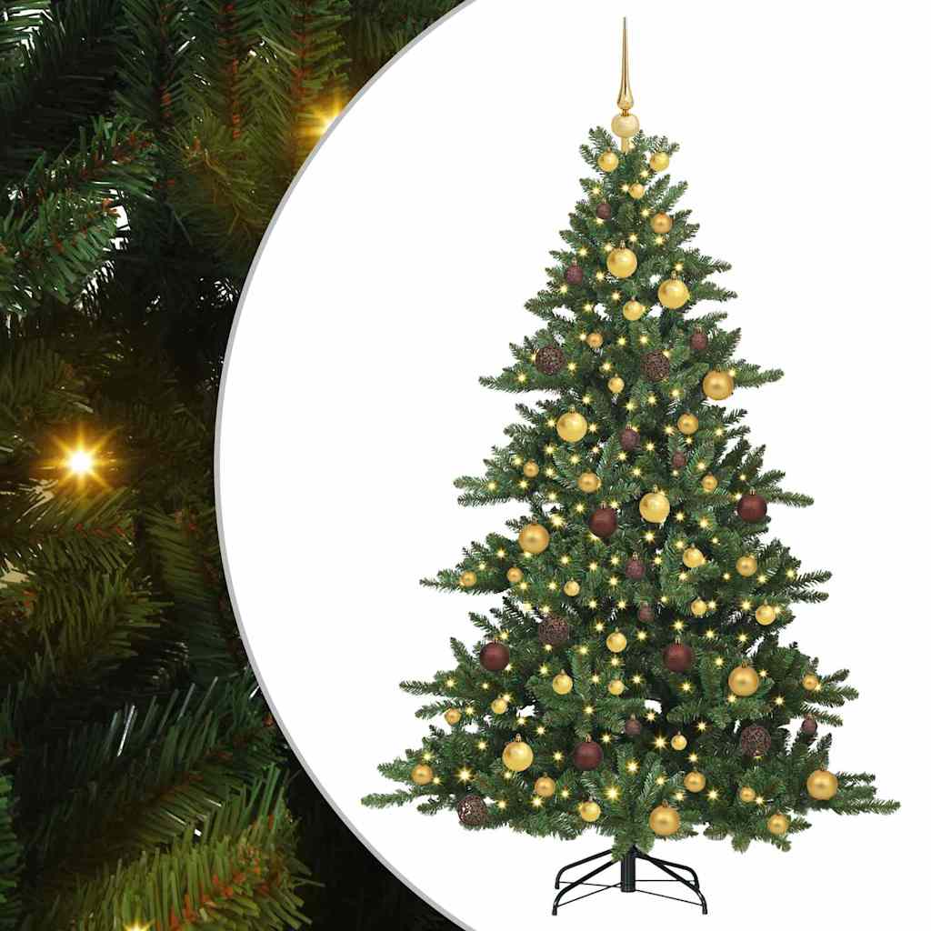 Artificial Hinged Christmas Tree Green 70.87 in PVC and Steel