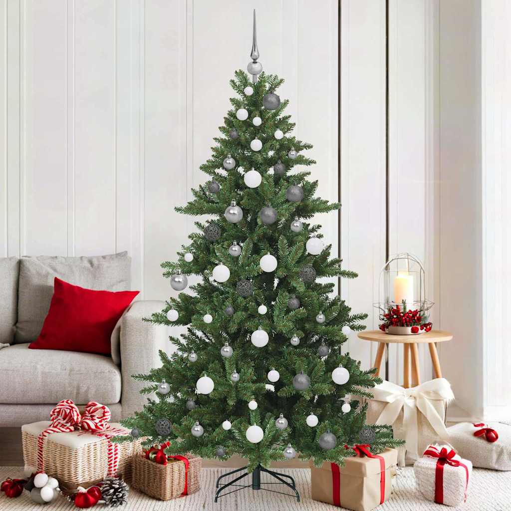 Artificial Hinged Christmas Tree Green 70.87 in PVC and Steel