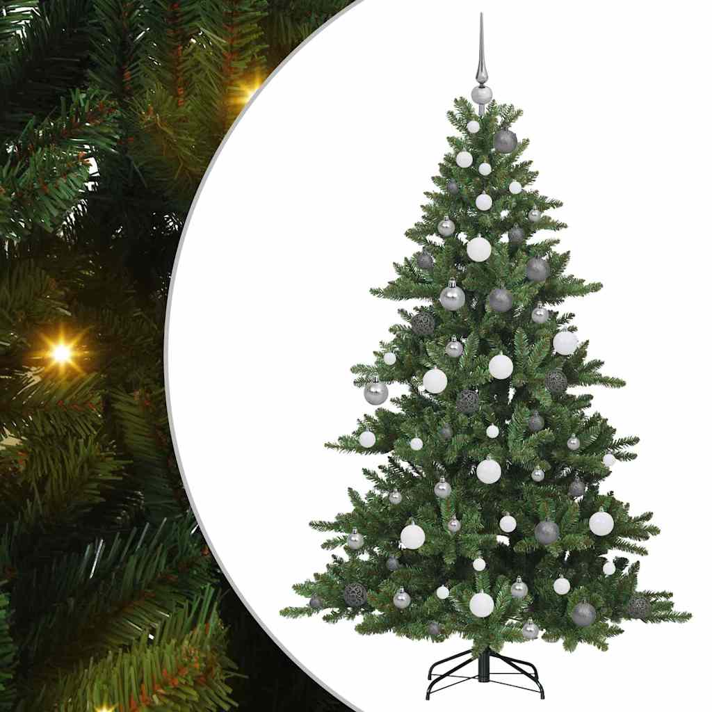 Artificial Hinged Christmas Tree Green 70.87 in PVC and Steel