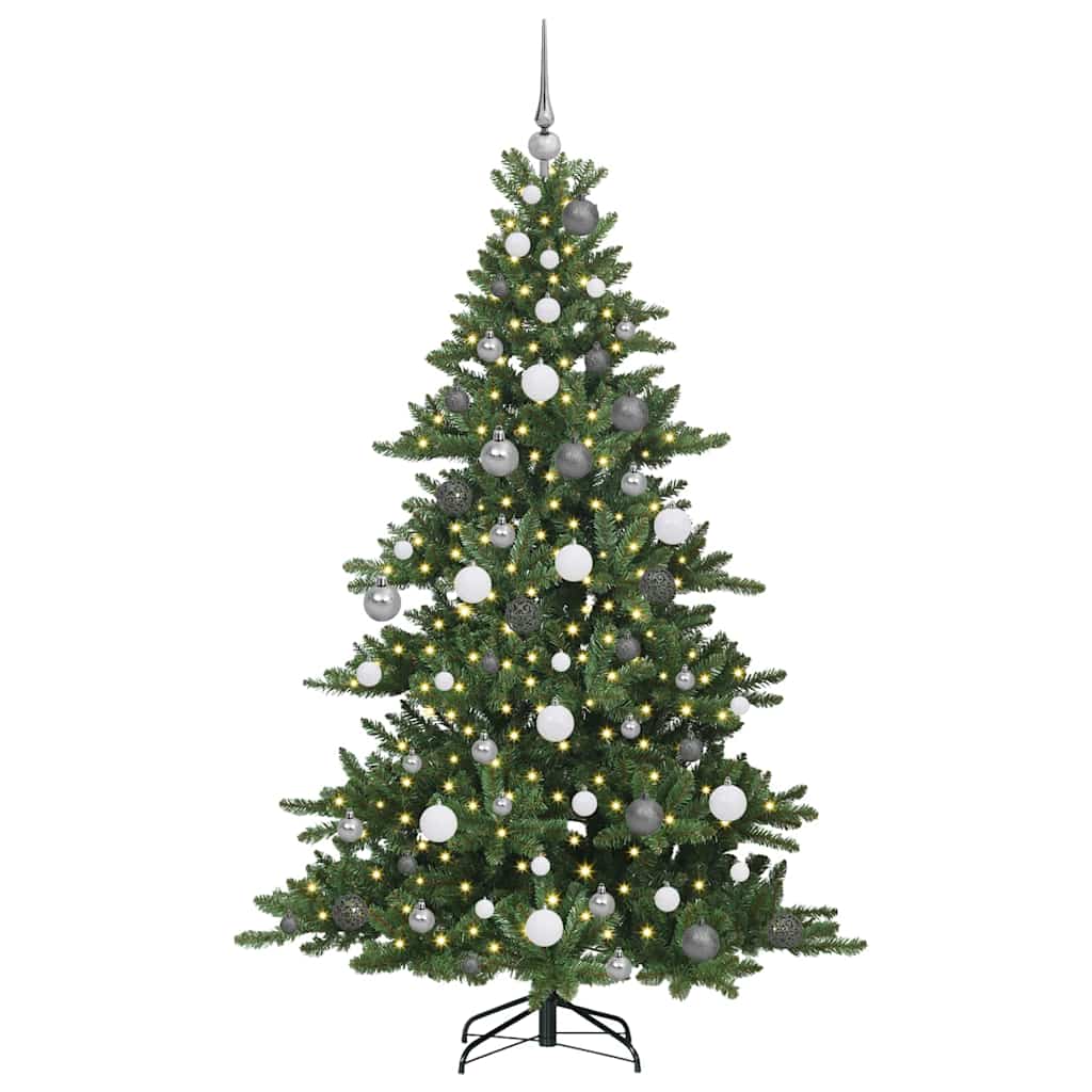 Artificial Hinged Christmas Tree Green 70.87 in PVC and Steel