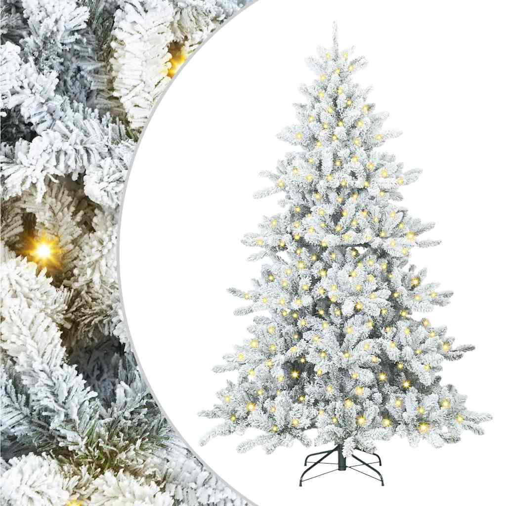Artificial Hinged Christmas Tree White 70.87 in PVC and Steel