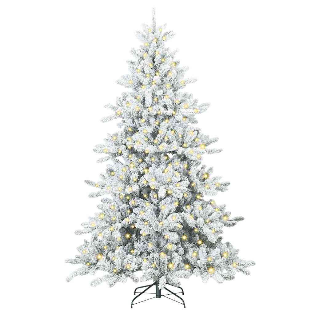 Artificial Hinged Christmas Tree White 70.87 in PVC and Steel