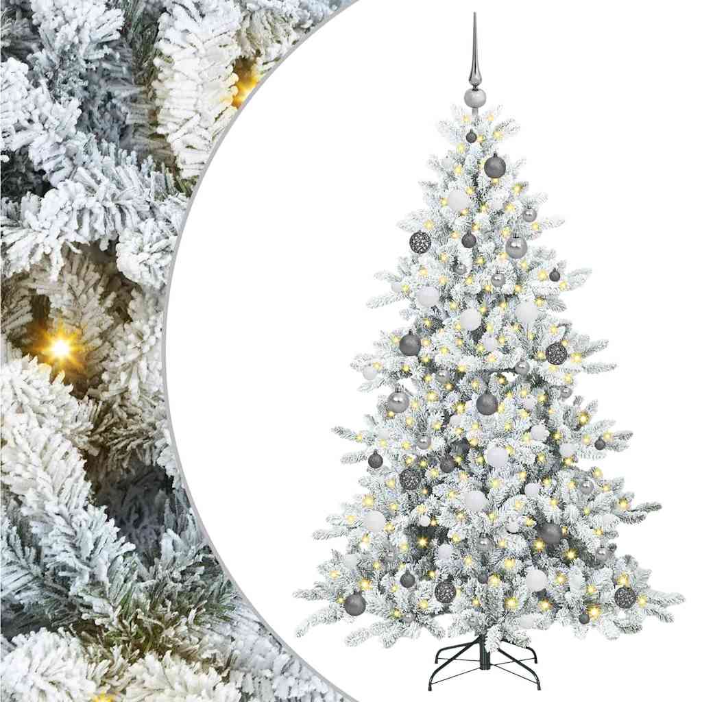 Artificial Hinged Christmas Tree White 70.87 in PVC and Steel