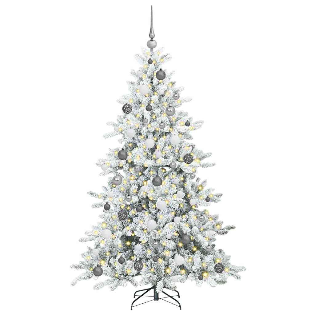Artificial Hinged Christmas Tree White 70.87 in PVC and Steel