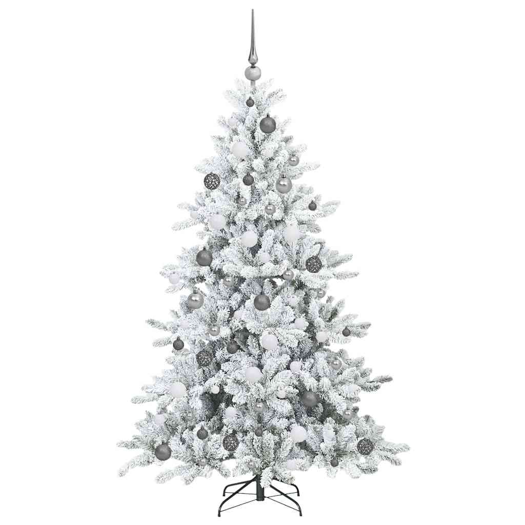 Artificial Hinged Christmas Tree White 70.87 in PVC and Steel