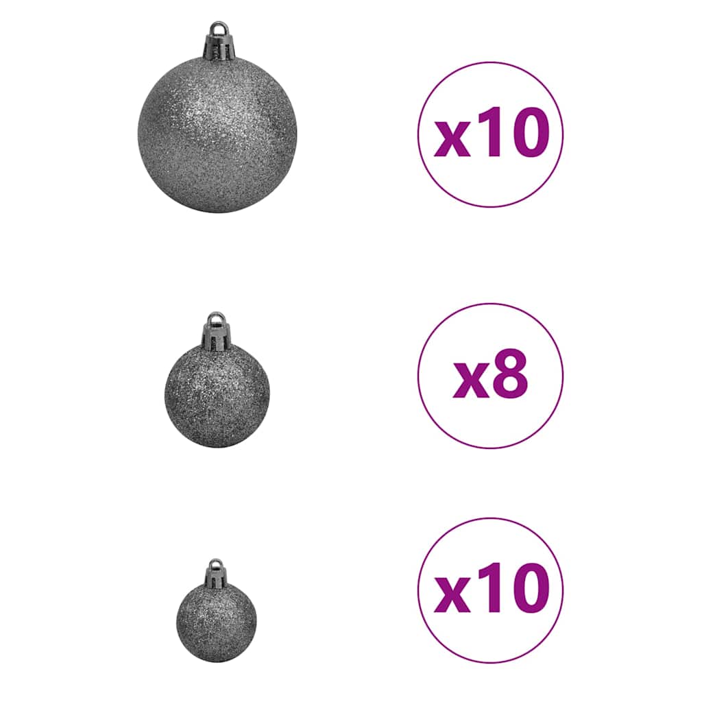 Artificial Hinged Christmas Tree White 70.87 in PVC and Steel