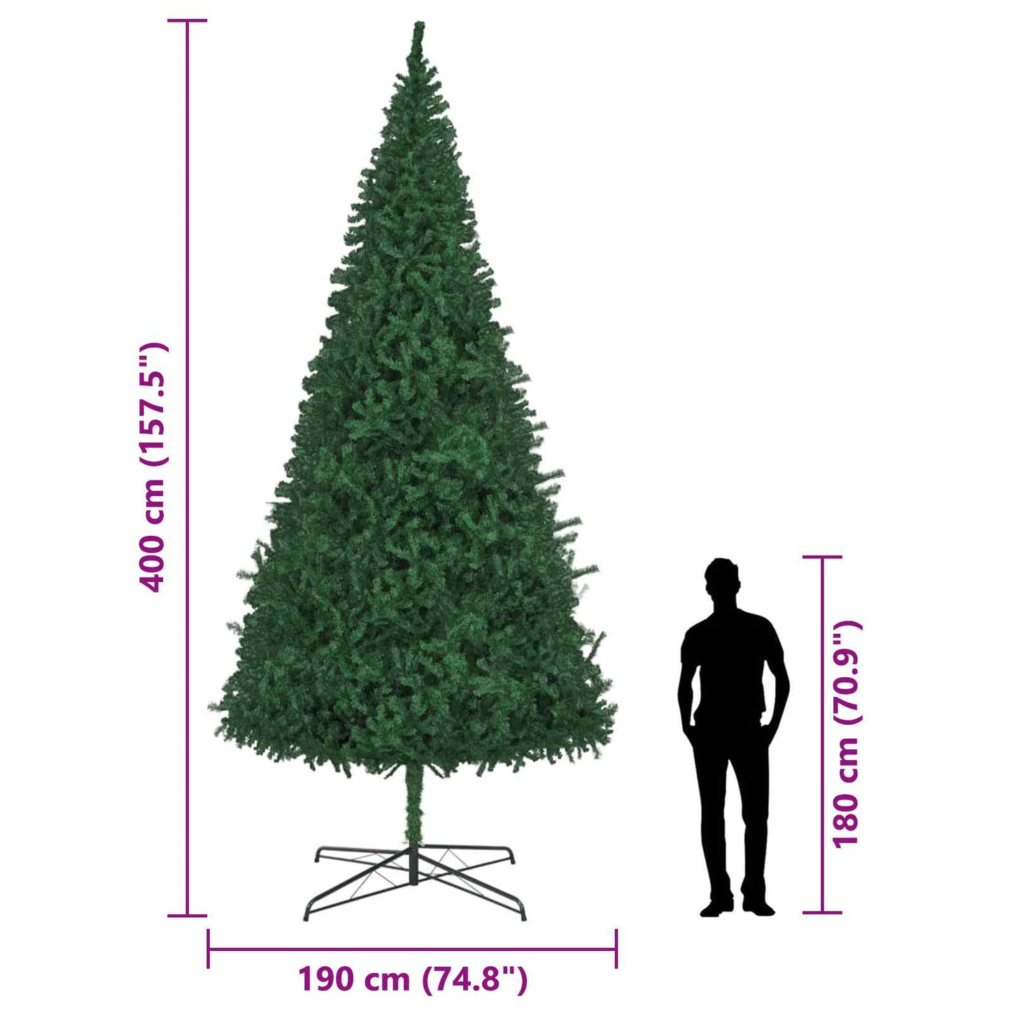 Christmas Tree Green 157.48 in PVC